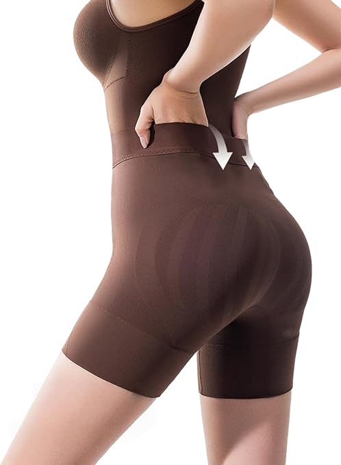 Washroom-Friendly Women's Shapewear Bodysuit for Women Tummy Control with Built in Bra One Piece Short Jumpsuit